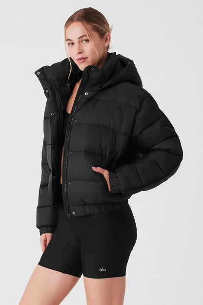 White Winter Jacket for Women – Hooded Thick Warm Padded Coat