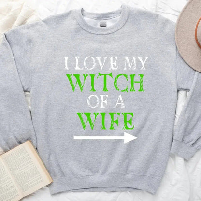 Witch of a Wife and Monster of a Husband Couples Sweatshirts